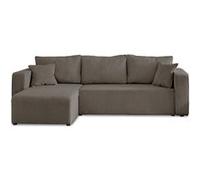 Canape droit fixe BEST MOBILIER topaze 4 places en velours cotele gris avec coffre Gris G