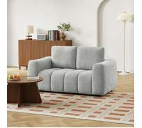 Canapé droit fixe KEREA 2 places tissu chenille gris