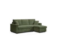 Canape droit fixe menzzo toledo 5 places en velours vert