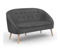 Canape droit idmarket 2 places en polyester gris 67 x 135 x 70 cm gris G