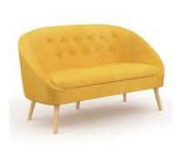 IDMarket - Canapé banquette Sonia - 2 places - en velours jaune