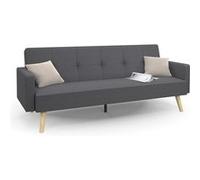 Canapé Droit 3 Places Lars Convertible Gris Scandinave.