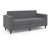 IDMARKET Canapé fixe 3 places CALLIE en tissu gris anthracite