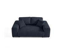 Lisa design canapé droit 2 places - Bleu marine