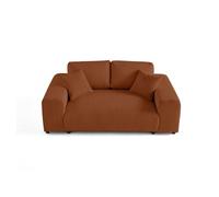 Canape droit LISA DESIGN 2 places en polyester rouge 178 x 178 x 79 cm