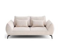 Canape droit LISA DESIGN 2 places en tissu beige 208 x 208 x 86 cm