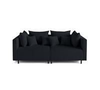 Canape droit LISA DESIGN 2 places en velours noir 200 x 200 x 78 cm
