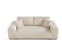 Lisa design – Canapé droit Garance – 3 places – velours côtelé – Beige