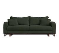 Canape droit LISA DESIGN 3 places en velours vert 220 x 220 x 86 cm Vert G