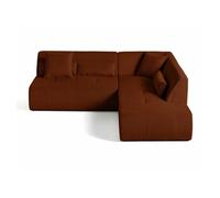 Onyx - canapé modulable d'angle droit - 5 places - en velours côtelé - Terracotta
