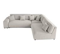 Canape droit LISA DESIGN 6 places en polyester gris 286 x 286 x 79 cm Gris clair G