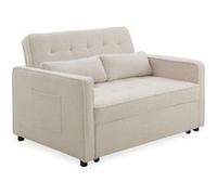 Canape droit menzzo 2 places en tissu beige 94 x 133 x 87 cm Beige G