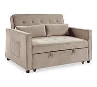 Canape droit menzzo 2 places en velours beige 94 x 133 x 87 cm Beige G