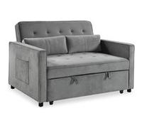 Canape droit menzzo 2 places en velours gris 133 x 133 x 87 cm Gris G