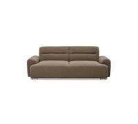 Canape droit menzzo 3 places en tissu marron 92 x 223 x 80 cm