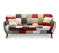 Canape droit menzzo 3 places en tissu multicolore 80 x 188 x 79 cm Multicolore G