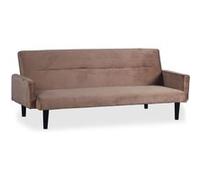 Canape droit menzzo 3 places en velours marron 89 x 182 x 74 cm Beige G