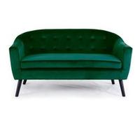 Menzzo Canapé 3 Places Savoy Velours Vert - Style scandinave capitonné - Assise Confortable - L157 x P73 x H79 cm