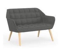 IDMARKET Canapé droit scandinave 2 places CASTILLE en tissu matelassé gris anthracite