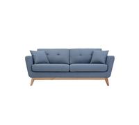 Canapé droit scandinave 3 places tissu bleu pastel HOGA