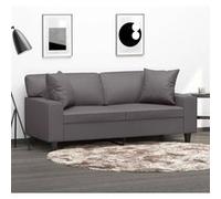 vidaXL Canapé 2 places avec oreillers décoratifs Gris 140 cm Similicuir