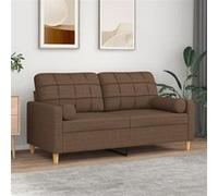 vidaXL Canapé 2 places oreillers décoratifs marron 140 cm