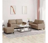 VidaXL Ensemble de Canapés 3 pcs - Similicuir Cappuccino