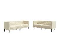 Canape droit vidaxl 3 places en simili-cuir beige 74.5 x 174 x 70.5 cm beige G