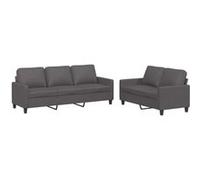 vidaXL Ensemble de canapés 2 pcs avec coussins Gris Similicuir