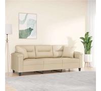 Canape droit vidaxl 3 places en tissu beige 77 x 210 x 80 cm beige G
