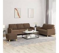 vidaXL Ensemble de canapés 3 pcs - Marron