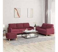 Canape droit vidaxl 3 places en tissu rouge 77 x 138 x 41 cm Rouge G