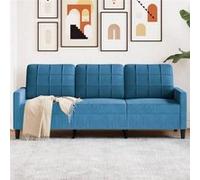 vidaXL Canapé 3 places 180 cm Velours Bleu