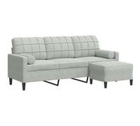 Canape droit vidaxl 3 places en velours gris 60 x 197 x 41 cm Gris G