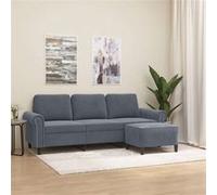 vidaXL Canapé 3 places avec repose-pieds 180 cm velours gris foncé