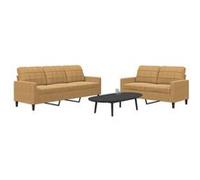 VIDAXL Ensemble de canapés 2 pcs - Marron velours