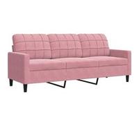 Canape droit vidaxl 3 places en velours rose 145 x 197 x 80 cm Rose G