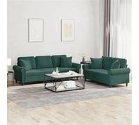 Canape droit vidaxl 3 places en velours vert 77 x 152 x 80 cm Vert G