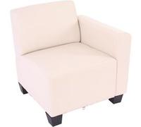 Canapé-élément Lyon, modulaire, simili-cuir élément latéral droit, crème