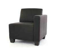 Canapé-élément Lyon, élément latéral droit, modulaire, simili-cuir noir