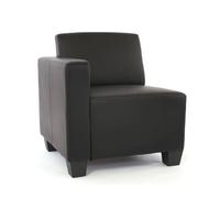 Canapé-élément Lyon, élément latéral gauche, modulaire, simili-cuir noir