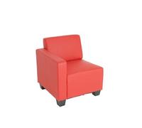 Canapé-élément Lyon, élément latéral gauche, modulaire, simili-cuir rouge