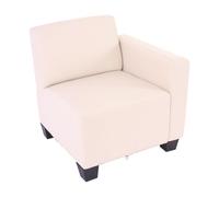 Canapé-élément Lyon, modulaire, simili-cuir élément latéral droit, crème
