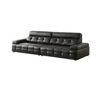 Canapé en Cuir Noir de Style Italien Sobre et Luxueux, Structure en Bois Massif, canapé spacieux et Moelleux, Grande Taille Moderne, Convient pour Le Salon/Bureau/Appartement.
