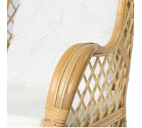 Canapé en rotin naturel et lin Mothinessto LY2380 - Blanc crème - 81 x 70 x 90 cm - Salon bas - Naturel