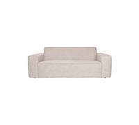 Canapé en tissu beige, 3 places, fixe, structure pin et aggloméré, pieds plastique noir, assise moelleuse - Zuiver, Bor - 200x94x74 cm