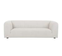 Canapé design en tissu effet velours beige 3-4 places OLIVEIRO