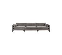 Canapé en tissu gris anthracite, 5 places, fixe, 3 coussins, pieds en métal - Zuiver, Summer - 335x101x82 cm