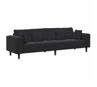 vidaXL Canapé Noir 250 x 77 x 76 cm Velours, Canapé de Salon, mobilier Moderne, sièges dynamiques, Cadre en contreplaqué, Coussin en Mousse, Design Comfy, Salon stylé