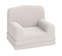 Canapé enfant 2 en 1 confortable et pliable, convertible en chaise longue, en mousse avec revêtement Sherpa doux-Beige